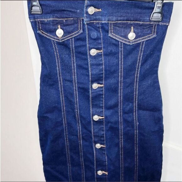 Princess Polly MARZA DENIM STRAPLESS MAXI DRESS INDIGO Nwot Size 2 - Picture 4 of 8